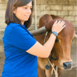 Sheetal Bhatt, Director, G.O.D Cafe with Gir Cow