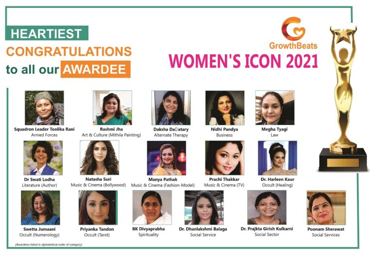 GrowthBeats organized Women’s Icon 2021 and felicitated Powerful Icons for their achievements