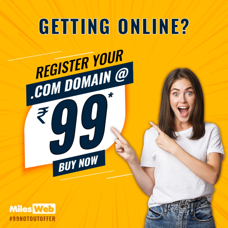 MilesWeb Announces Biggest Ever Sale, 99NotOut offer on .Com Domain