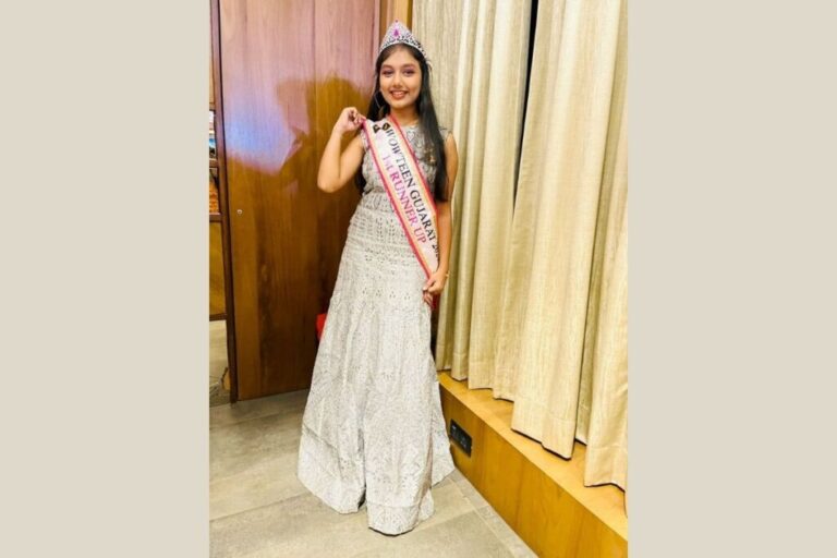 Charmi Bhavsar, a student was crowned Teen Gujarat title at WOW-Wings for Dreams beauty and fashion pageant