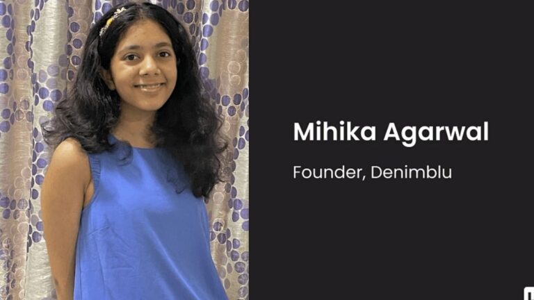 Denimblu- a startup by 13 years old Mihika Agarwal is building a business of handcrafted bags made from denim waste