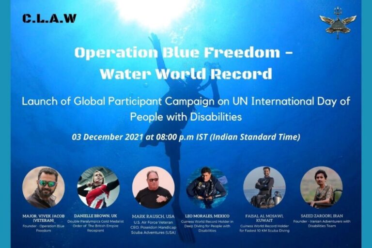 Launch of Global Participation Campaign for Operation Blue Freedom – Water World Record at Lakshadweep Islands