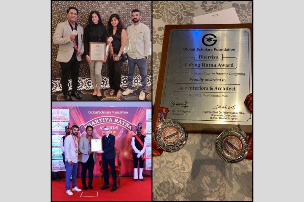 Proud Recipient of Bhartiya Udyog Ratna for Best Interior Designing Company Award: Ace Interiors and Architects