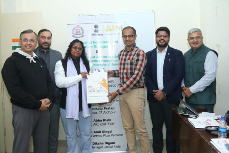 Atal Incubation Centre BIMTECH in association with the University of Jammu Special Purpose Vehicle Foundation (UOJSPVF), University of Jammul Organized two day faculty mentor development program.