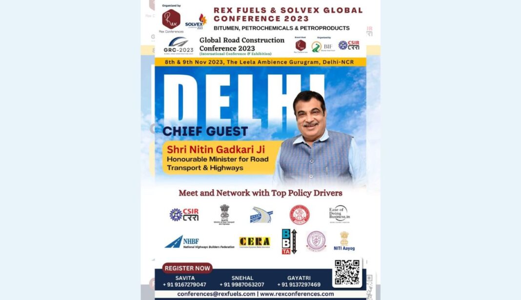 Minister Gadkari to Attend GRC 2023: A Conference Advancing Sustainable Road Techs