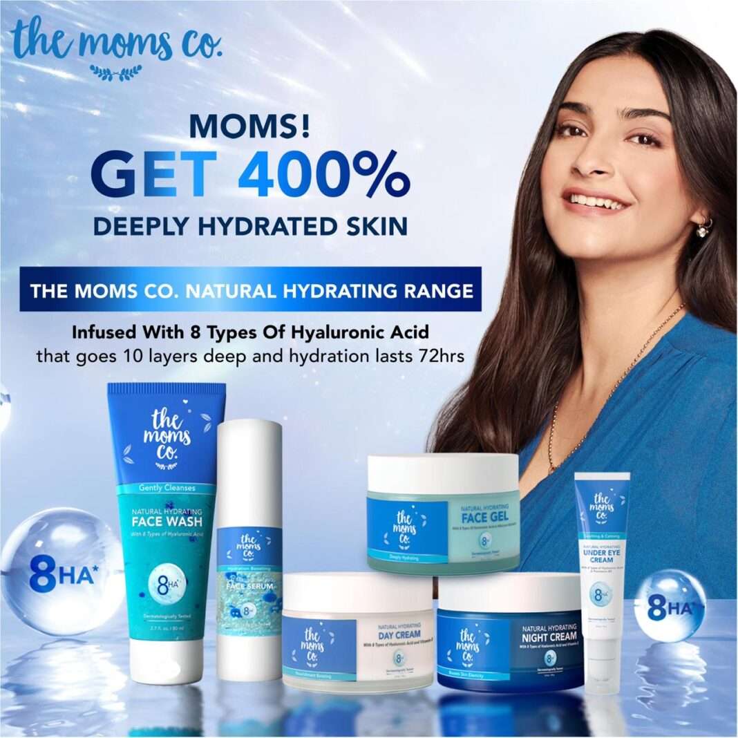 Bollywood Actor and Brand Ambassador Sonam Kapoor represents the importance of hydration for new moms in the new The Moms Co campaign #400%Hydration